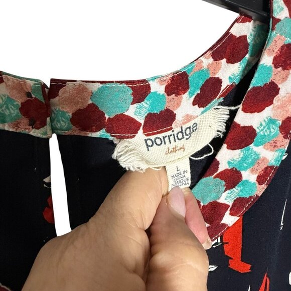 Porridge anthropogie Womens Navy Sailboat Print Short Sleeve Top size large - Picture 4 of 7